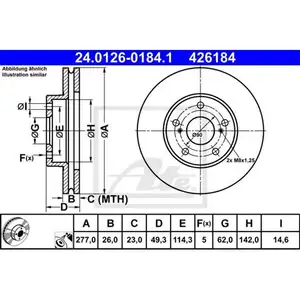 ATE 24.0126-0184.1 Bremsscheiben 2 Stück vorne für TOYOTA ATE 24.0126-0184.1 Bremsscheiben 2 Stück vorne für TOYOTA