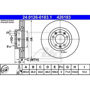 ATE 24.0126-0183.1 Bremsscheiben 2 Stück vorne CITROËN ATE 24.0126-0183.1 Bremsscheiben 2 Stück vorne CITROËN