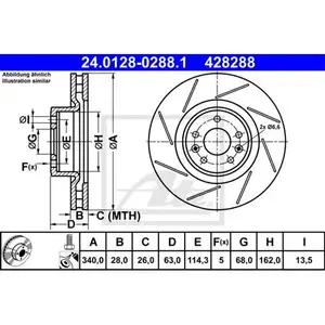 ATE 24.0128-0288.1 Bremsscheiben 2 Stück vorne für RENAULT ATE 24.0128-0288.1 Bremsscheiben 2 Stück vorne für RENAULT