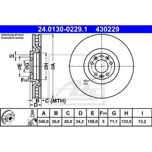 ATE 24.0130-0229.1 Bremsscheiben 2 Stück vorne für PEUGEOT ATE 24.0130-0229.1 Bremsscheiben 2 Stück vorne für PEUGEOT