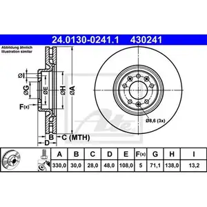 Original ATE 24.0130-0241.1 Bremsscheiben 2 Stück vorne für PEUGEOT Original ATE 24.0130-0241.1 Bremsscheiben 2 Stück vorne für PEUGEOT