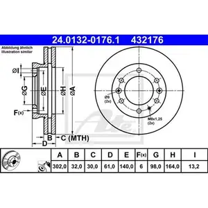 Original ATE 24.0132-0176.1 Bremsscheiben 2 St&uuml;ck vorne f&uuml;r FORD