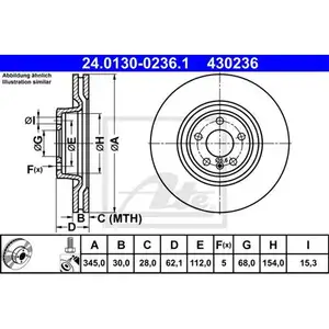 ATE 24.0130-0236.1 Bremsscheiben 2 Stück vorne AUDI ATE 24.0130-0236.1 Bremsscheiben 2 Stück vorne AUDI