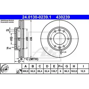 ATE 24.0130-0239.1 Bremsscheiben 2 St&uuml;ck vorne f&uuml;r HYUNDAI
