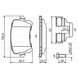BOSCH 0 986 494 731 Bremsbelag