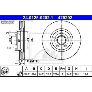 ATE 24.0125-0202.1 Bremsscheiben 2 Stück vorne für FORD ATE 24.0125-0202.1 Bremsscheiben 2 Stück vorne für FORD