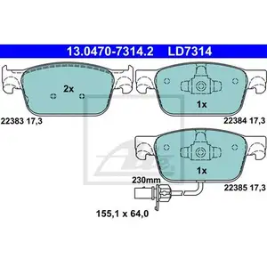 ATE 13.0470-7314.2 Ceramic Belagsatz ATE 13.0470-7314.2 Ceramic Belagsatz
