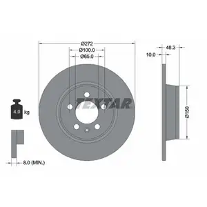 TEXTAR 92292003 Bremsscheiben 2 Stück hinten für AUDI TEXTAR 92292003 Bremsscheiben 2 Stück hinten für AUDI