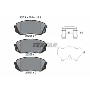 Bremsbelagsatz Scheibenbremse Textar 2520504 Q+ f&uuml;r Hyundai f&uuml;r Kia Vorderachse