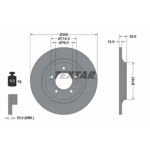 TEXTAR 92296303 Bremsscheiben 2 Stück hinten für HYUNDAI TEXTAR 92296303 Bremsscheiben 2 Stück hinten für HYUNDAI