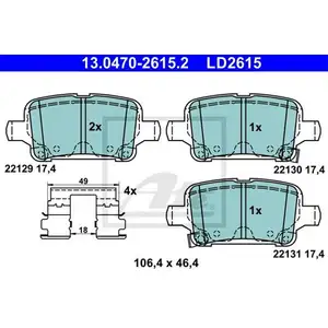 ATE 13.0470-2615.2 Ceramic Belagsatz ATE 13.0470-2615.2 Ceramic Belagsatz