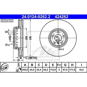 ATE 24.0124-0262.2 Bremsscheiben 2 St&uuml;ck hinten f&uuml;r BMW