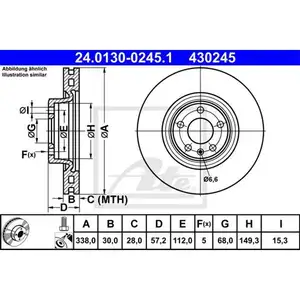 ATE 24.0130-0245.1 Bremsscheiben 2 Stück vorne für AUDI ATE 24.0130-0245.1 Bremsscheiben 2 Stück vorne für AUDI