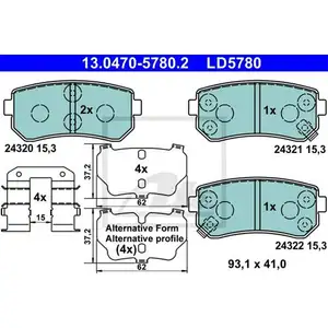 ATE 13.0470-5780.2 Ceramic Belagsatz ATE 13.0470-5780.2 Ceramic Belagsatz