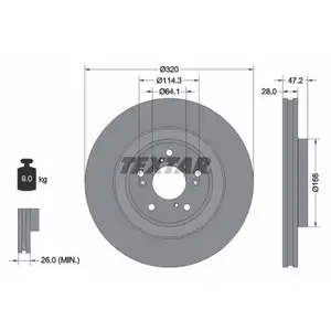 TEXTAR 92306203 Bremsscheiben 2 Stück vorne für HONDA TEXTAR 92306203 Bremsscheiben 2 Stück vorne für HONDA