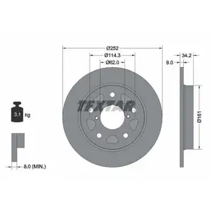 TEXTAR 92305703 Bremsscheiben 2 Stück hinten für SUZUKI TEXTAR 92305703 Bremsscheiben 2 Stück hinten für SUZUKI