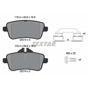 Bremsbelagsatz Scheibenbremse Textar 2521509 Q+ für Mercedes Benz Hinterachse Bremsbelagsatz Scheibenbremse Textar 2521509 Q+ für Mercedes Benz Hinterachse