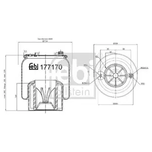 FEBI BILSTEIN 177170 Luftfederbalg FEBI BILSTEIN 177170 Luftfederbalg