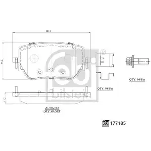 FEBI BILSTEIN 177185 Bremsbelagsatz FEBI BILSTEIN 177185 Bremsbelagsatz