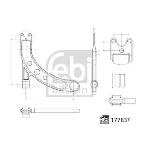Lenker Radaufhängung Febi Bilstein 177837 für Fiat für Jeep Vorderachse Rechts Lenker Radaufhängung Febi Bilstein 177837 für Fiat für Jeep Vorderachse Rechts