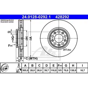 ATE 24.0128-0292.1 Bremsscheiben 2 Stück für FIAT ATE 24.0128-0292.1 Bremsscheiben 2 Stück für FIAT