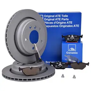 ATE Bremsenset Scheiben 298 mm Ceramic Bremsbel&auml;ge Warnkontakt hinten 5er E39
