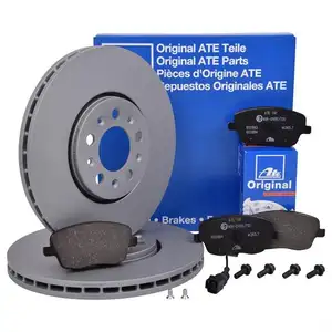 ATE Bremsenset Scheiben 288 mm belüftet Bremsbeläge Warnkontakt vorn Polo 4 9N ATE Bremsenset Scheiben 288 mm belüftet Bremsbeläge Warnkontakt vorn Polo 4 9N