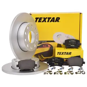 Textar Bremsenset Bremsscheiben &Oslash;256 Bremsbel&auml;ge hinten Audi Skoda VW