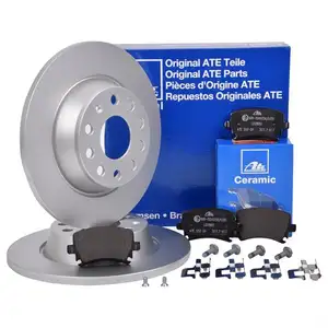 ATE Bremsenset Scheiben 282 mm voll Ceramic Bremsbel&auml;ge hinten Touran 1T A3 8P