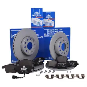 Original ATE Set Scheiben &Oslash;288 vorn &Oslash;256 hinten Bel&auml;ge Audi ohne elektr. Festste