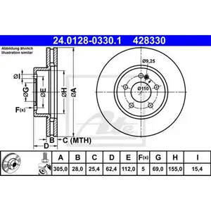 ATE 24.0128-0330.1 Bremsscheiben 2 Stück für MERCEDES-BENZ ATE 24.0128-0330.1 Bremsscheiben 2 Stück für MERCEDES-BENZ