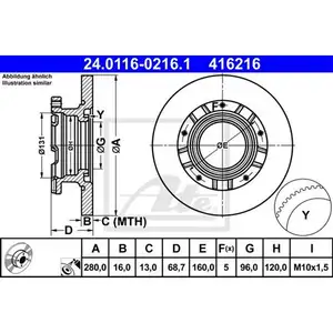 ATE 24.0116-0216.1 Bremsscheiben 2 Stück für FORD ATE 24.0116-0216.1 Bremsscheiben 2 Stück für FORD