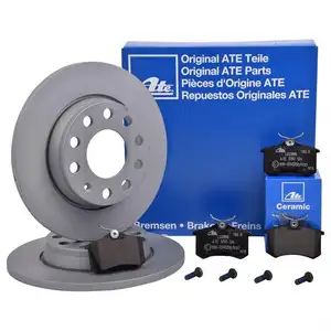 Original ATE Bremsenset Bremsscheiben &Oslash;255 voll Bremsbel&auml;ge Ceramic hinten Audi