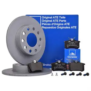 ATE Bremsenset Bremsscheiben Ø245 voll Beläge Ceramic hinten Audi A4 Seat Exeo ATE Bremsenset Bremsscheiben Ø245 voll Beläge Ceramic hinten Audi A4 Seat Exeo
