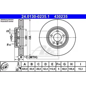 ATE 24.0130-0235.1 Bremsscheiben 2 Stück vorne für AUDI ATE 24.0130-0235.1 Bremsscheiben 2 Stück vorne für AUDI