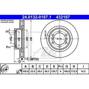ATE 24.0132-0187.1 Bremsscheiben 2 Stück vorne für TOYOTA ATE 24.0132-0187.1 Bremsscheiben 2 Stück vorne für TOYOTA