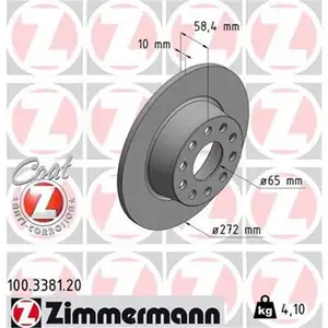 ZIMMERMANN 100.3381.20 Bremsscheiben 2 St&uuml;ck hinten f&uuml;r AUDI