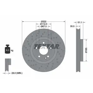 TEXTAR 92262105 Bremsscheiben 2 Stück vorne für MERCEDES-BENZ TEXTAR 92262105 Bremsscheiben 2 Stück vorne für MERCEDES-BENZ