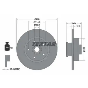 TEXTAR 92268903 Bremsscheiben 2 Stück hinten für OPEL TEXTAR 92268903 Bremsscheiben 2 Stück hinten für OPEL