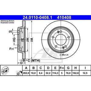 ATE 24.0110-0408.1 Bremsscheiben 2 St&uuml;ck hinten f&uuml;r KIA