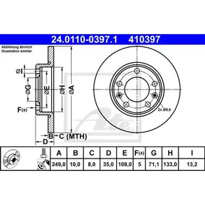 ATE Bremsscheiben 2 Stück hinten z. Bsp. für PEUGEOT ATE Bremsscheiben 2 Stück hinten z. Bsp. für PEUGEOT