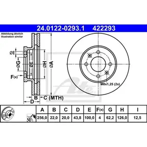 ATE 24.0122-0293.1 Bremsscheiben 2 Stück vorn für HYUNDAI ATE 24.0122-0293.1 Bremsscheiben 2 Stück vorn für HYUNDAI