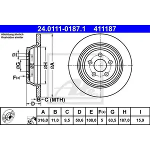 ATE 24.0111-0187.1 Bremsscheiben 2 Stück hinten für FORD FORD USA ATE 24.0111-0187.1 Bremsscheiben 2 Stück hinten für FORD FORD USA