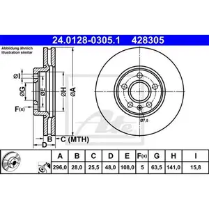 ATE 24.0128-0305.1 Bremsscheiben 2 Stück vorn für VOLVO ATE 24.0128-0305.1 Bremsscheiben 2 Stück vorn für VOLVO