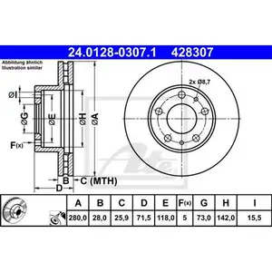 ATE 24.0128-0307.1 Bremsscheiben 2 Stück vorn für CITROËN ATE 24.0128-0307.1 Bremsscheiben 2 Stück vorn für CITROËN