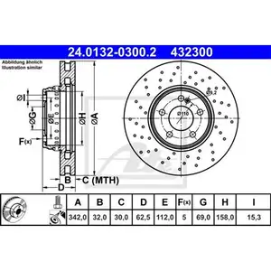 ATE 24.0132-0300.2 Bremsscheiben 2 Stück vorn für MERCEDES-BENZ ATE 24.0132-0300.2 Bremsscheiben 2 Stück vorn für MERCEDES-BENZ