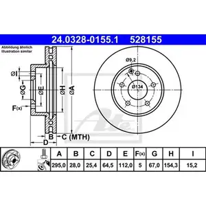 Original ATE 24.0328-0155.1 Power Disc Bremsscheiben 2 Stück vorn für MERCEDES-B Original ATE 24.0328-0155.1 Power Disc Bremsscheiben 2 Stück vorn für MERCEDES-B