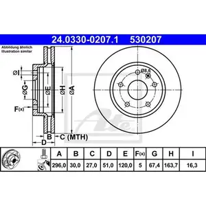 Original ATE 24.0330-0207.1 Power Disc Bremsscheiben 2 St&uuml;ck vorn f&uuml;r OPEL