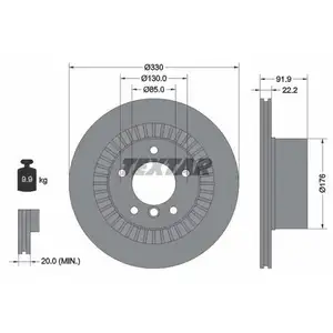 Original TEXTAR 92261903 Bremsscheiben 2 Stück hinten für MERCEDES-BENZ Original TEXTAR 92261903 Bremsscheiben 2 Stück hinten für MERCEDES-BENZ