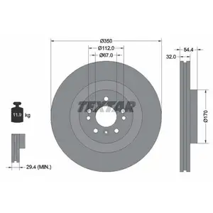 Original TEXTAR 92284205 Bremsscheiben 2 St&uuml;ck vorne f&uuml;r MERCEDES-BENZ